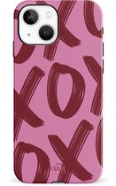 xoxo Wildhearts Can't Talk Now Pink - Single Layer - Roze hoesje geschikt voor iPhone 14 Plus hoesje - Hardcase shockproof hoesje - Beschermhoesje roze geschikt voor iPhone 14 Plus - Roze