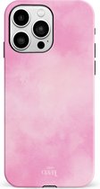 Double couche - Cotton Candy - Coque rose adaptée à la coque iPhone 14 Pro - Coque rigide Cotton Candy de couleur rose pastel - Coque de protection adaptée à la coque iPhone 14 Pro - Coque rose pastel