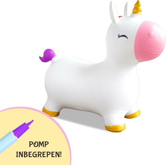 Foto: Sezgoods skippy dier unicorn wit inclusief pomp vanaf 18 maanden