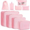 Kofferorganizer Packing Cubes Packing Cubes Reisorganisator Verpakkingszakken 9 stuks Kledingzakken Packing Cubes Bagage-opbergzakken (roze 9 stuks)