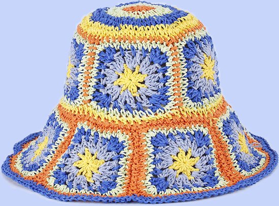 Crochet Buckethoedje - Zomerhoedjes - Kleurrijk - Zonbescherming - Bucket hat voor vrouwen