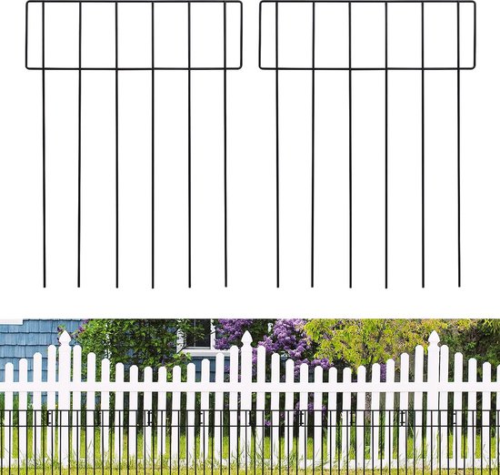 10 stuks dierenbarrière hek 17"(H) x 12(L) geen graven decoratief tuinhek roestvrij metaaldraad tuinhek hond konijn grondspikes buitenverdediging