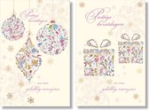 MGPcards - 2 doosjes à 10 Luxe dubbele wenskaarten - Kerst/Nieuwjaar - Foliebewerking - Witte envelop - 10.5 x 16 cm - 2 Motieven per doosje