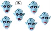 10x Masker zombie Opa pvc - volwassenen - Horror griezel Halloween uitdeel part wanddecoratie festival evenement