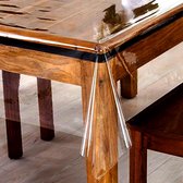 Tafelkleed transparante tafelfolie, 100 x 180 cm, waterdicht en afwasbaar van pvc, voor buiten, beschermt je tafel tegen vuil