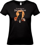 Dames T-shirt Hocus Pocus met kat | Halloween Kostuum Volwassenen | Horror Shirt | Gothic Shirt | Zwart dames | maat XL