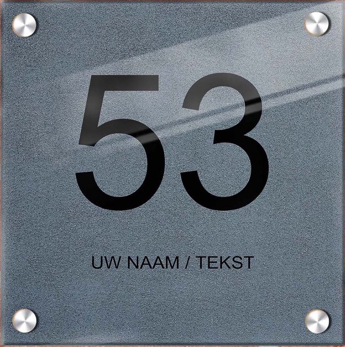 Naambordje voordeur plexiglas 15x15x0,5 cm model 1130 - Huisnummerbordje, naambordjes, naambordje huis, naamplaatjes, huisnummer bord, huisnummer bordje, originele naambordjes voordeur, huisnummerbord met naam, originele huisnummer bord