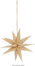 Balivie - Kerstster - Kerstdecoratie - Hanger ster papier - 20x20x20cm - Naturel