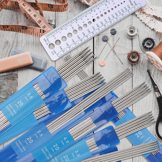 5 stuks naaldspel 3,5 mm roestvrij staal breinaalden set sokkennaalden voor mutsen sokken handschoenen hoeden sjaals huisdier trui dubbele punt