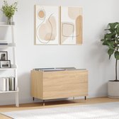 The Living Store Platenkast Sonoma Eiken - 74.5 x 38 x 48 cm - Duurzaam hout - Veel opbergruimte