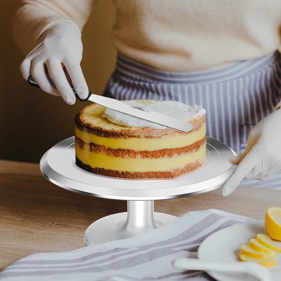 Plateau Tournant Pour Gâteau 12 Pouces (30 Cm) En Aluminium - Support Rotatif Pour Décoration Pâtisserie