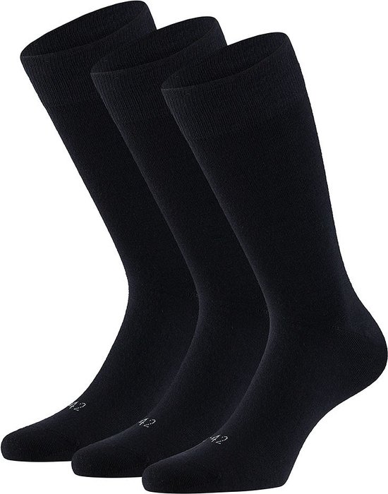 Apollo - Merino Wolllen sokken - Unisex - Antipress - 3-Pak - Zwart - Maat 43/46 - Diabetes sokken - Sokken zonder elastiek - Naadloze sokken