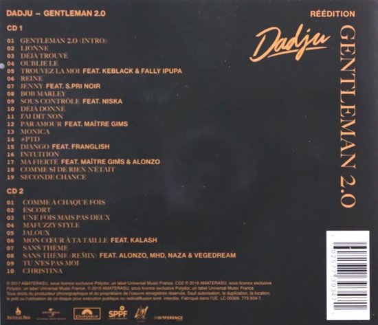 Dadju Gentleman 2.0 [2CD], Dadju, CD (album), Musique