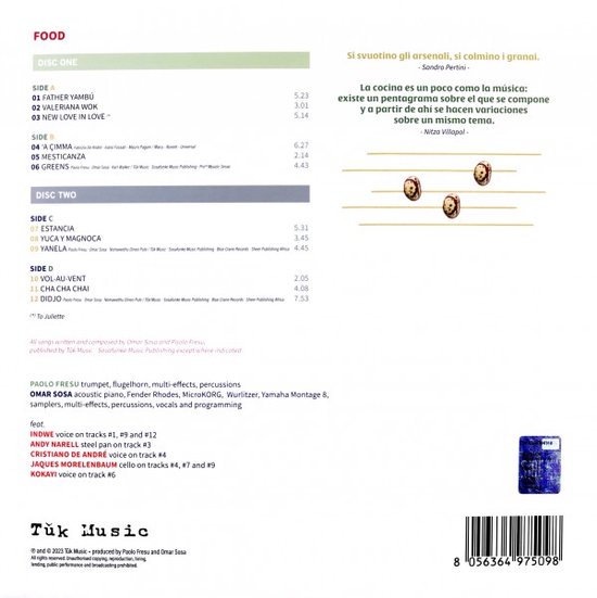 Paolo Fresu & Omar Sosa: Food [Winyl]