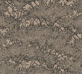 BLOEMEN BEHANG | Botanisch - beige met zwarte contouren - A.S. Création Absolutely Chic