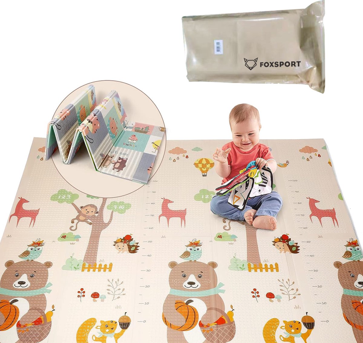 Tapis pliable réversible pour bébé, grand tapis à ramper pour bébé pour  l'extérieur ou l'intérieur, tapis de jeu pour soins de bébé, sans BPA, tapis  XPE non toxique pour les enfants et