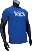 Super Pro Stripes Sportshirt DryFit T-Shirt Blauw/Wit - XL