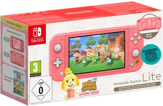 Nintendo Switch Lite - Animal Crossing: New Horizons + 3 maanden Online Lidmaatschap Bundel - Roze