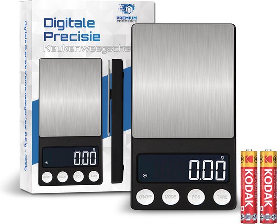 Precisie Weegschaal Keuken Digitaal - 0 01 tot 500 gram - Incl. batterij!