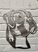 Metalen Hond - De Boxer - Wanddecoratie van metaal