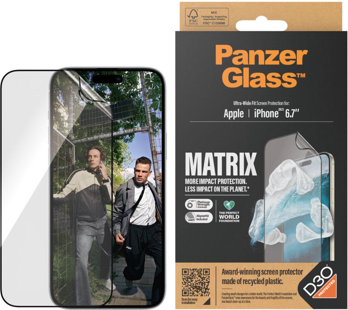 PanzerGlass Apple iPhone 15 Plus Matrix D3O Ultra-Wide Screen Protector