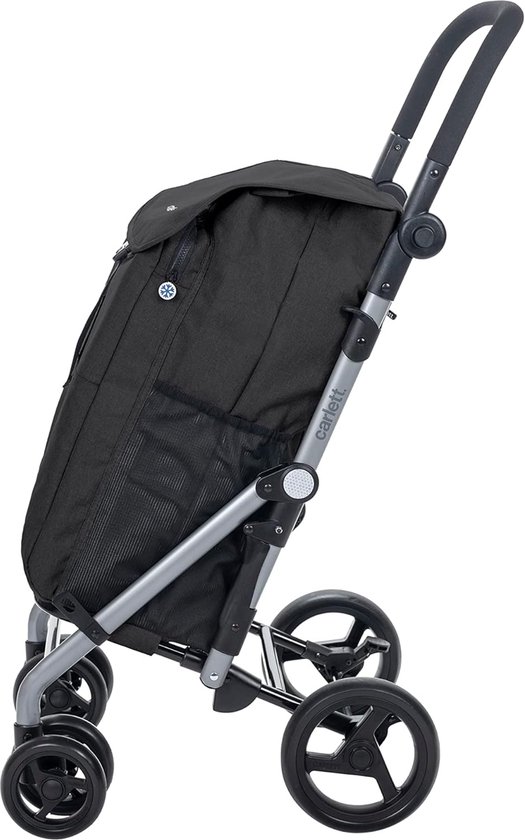 Chariot De Courses Pliable 2 Roues – Capacité 25 Kg – Sac 38 L + Sac Isotherme – Noir – Urban Style