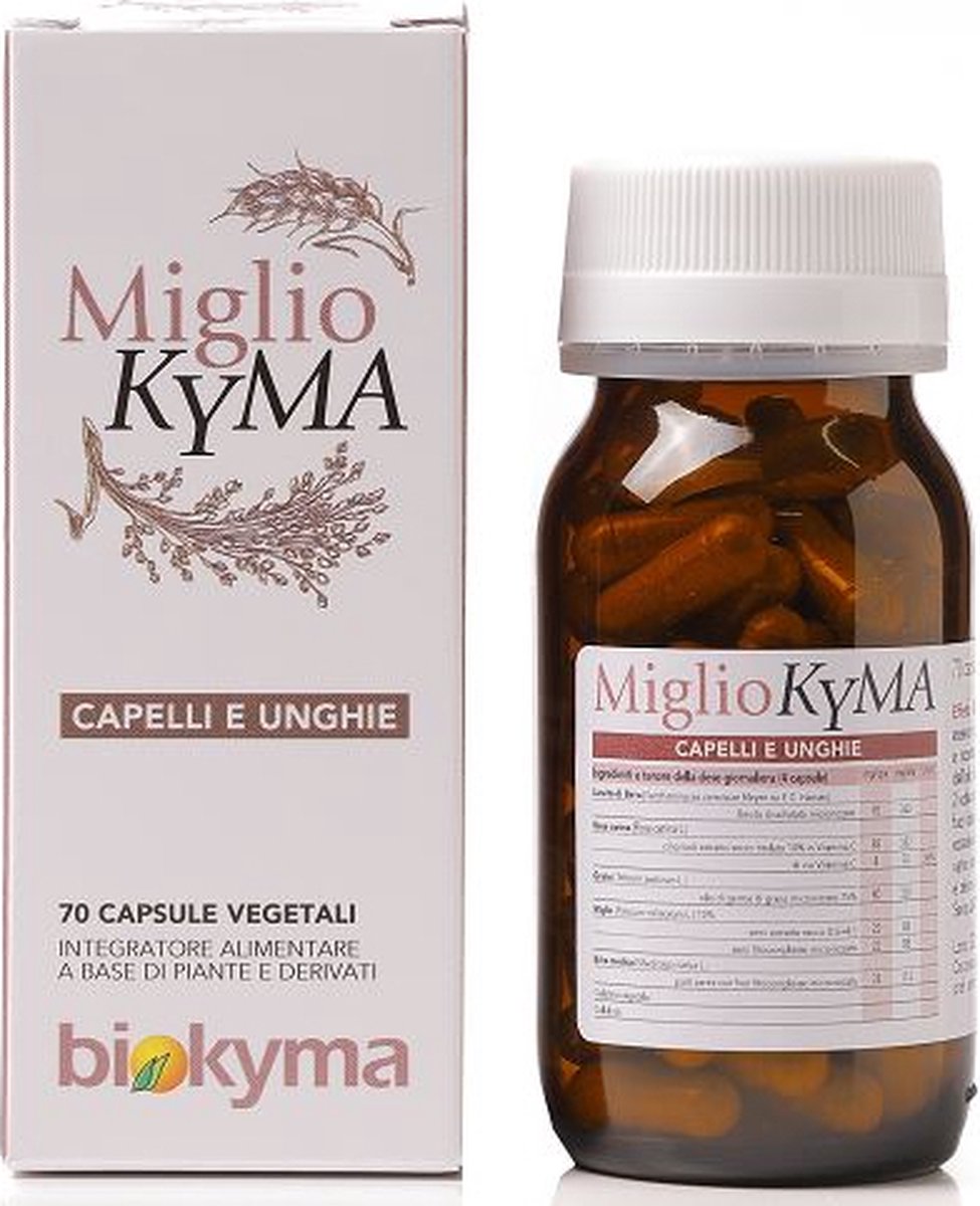 Biokyma - Miglio Kyma Haar en Nagels - 120 Capsules - met Tarwekiemolie, Biergist, Luzerne, Hondsroos - voor sterk en gezond haar en nagels