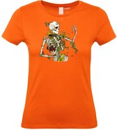 Dames T-shirt Bones and Botany | Halloween Kostuum Volwassenen | Halloween | Foute Party | Oranje dames | maat XS