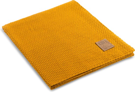 Knit Factory Jesse Gebreid Plaid Woondeken Kleed Beige 160x130 cm Knit Factory Jesse Gebreid Plaid Woondeken Kleed Beige 160x130 cm