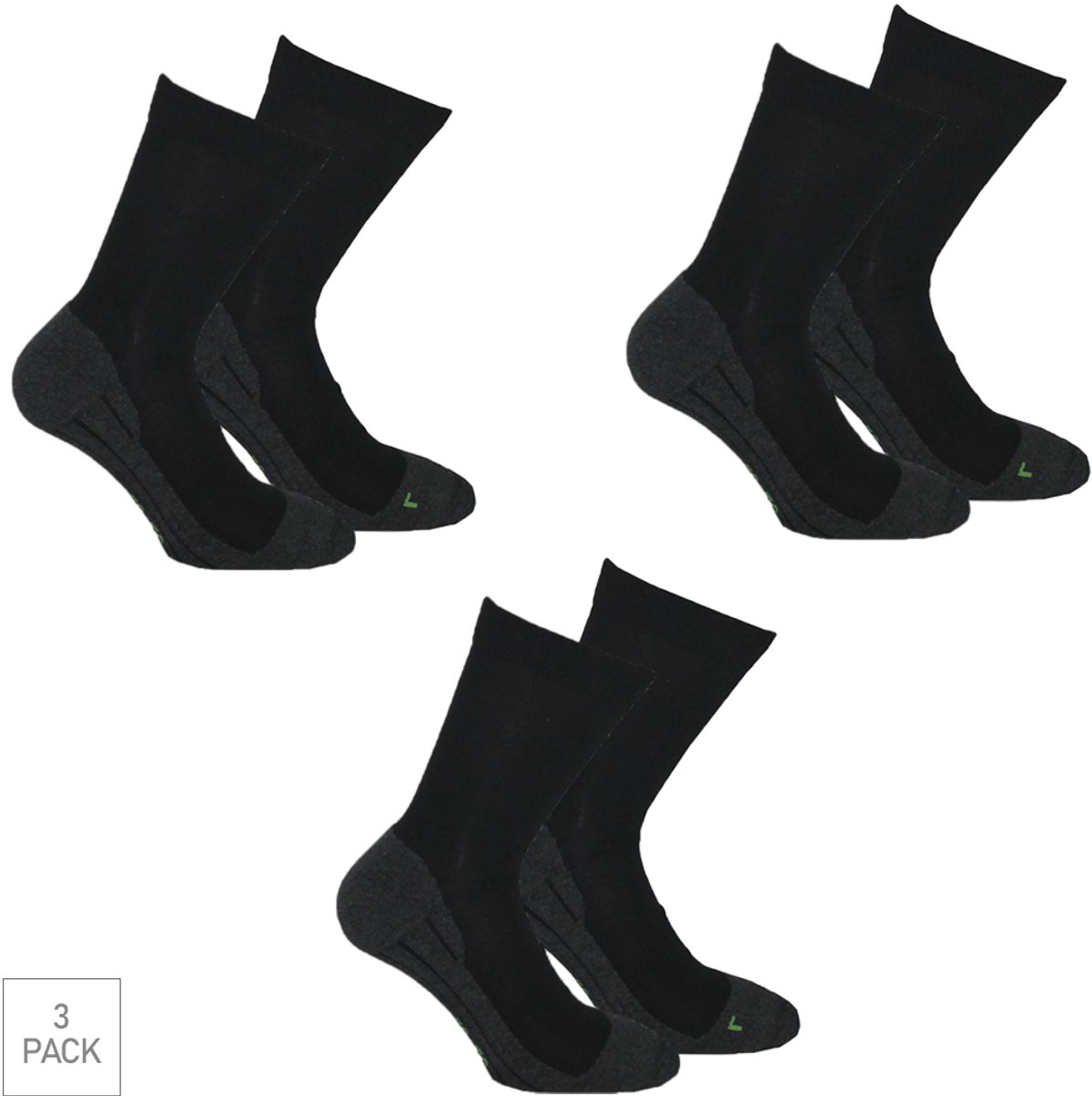 Boru Bamboo - 3-Pack - Wandelsokken XP - Bamboe - Antibacterieel - Heren / Dames - zwart - 46-47 - 2342