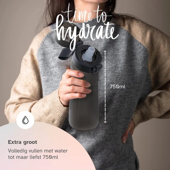 Geurwater Drinkfles - Geur Waterfles Air Starterskit – 750 ml Inclusief 2 pods - Up Drinkfles – met Rietje – BPA Vrij - Hydraterend - Pitt & Co.
