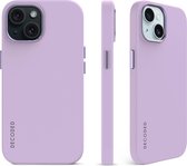 DECODED Siliconen Back Cover - iPhone 15 Plus - Anti-Bacterieel Hoesje - Geschikt voor MagSafe - Lavender Paars
