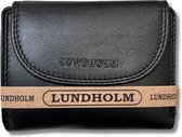 Lundholm portemonnee dames overslag zwart RFID - Leren portefeuille dames met anti-skim bescherming - vrouwen cadeautjes overslagportemonnee dames