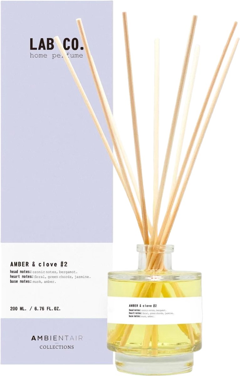 Lab Co. - Geurstokjes 'Amber & Clove' (200ml)
