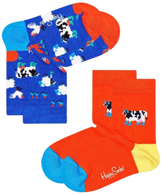 2-Pack Happy Socks Kids Farmlife Sokken - Maat 28-31