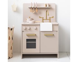 Speelkeuken Hout Zacht Roze - Kinderkeuken incl. 7 Speelgoed Keukenaccessoires - Met Gouden Details voor een Vleugje Luxe - Sprookjesachtig, Toverachtig & Vol Fantasie Speelkeuken Hout Zacht Roze - Kinderkeuken incl. 7 Speelgoed Keukenaccessoires - Met Gouden Details voor een Vleugje Luxe - Sprookjesachtig, Toverachtig & Vol Fantasie