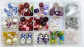 Kralen Set Edelstenen - Rozenkwarts - Kralendoos - Sieraden - Zoetwaterparels - Lampwork - Parels - t.w.v meer dan €60 - Bedels - en Nog Veel Meer! - Cadeau -