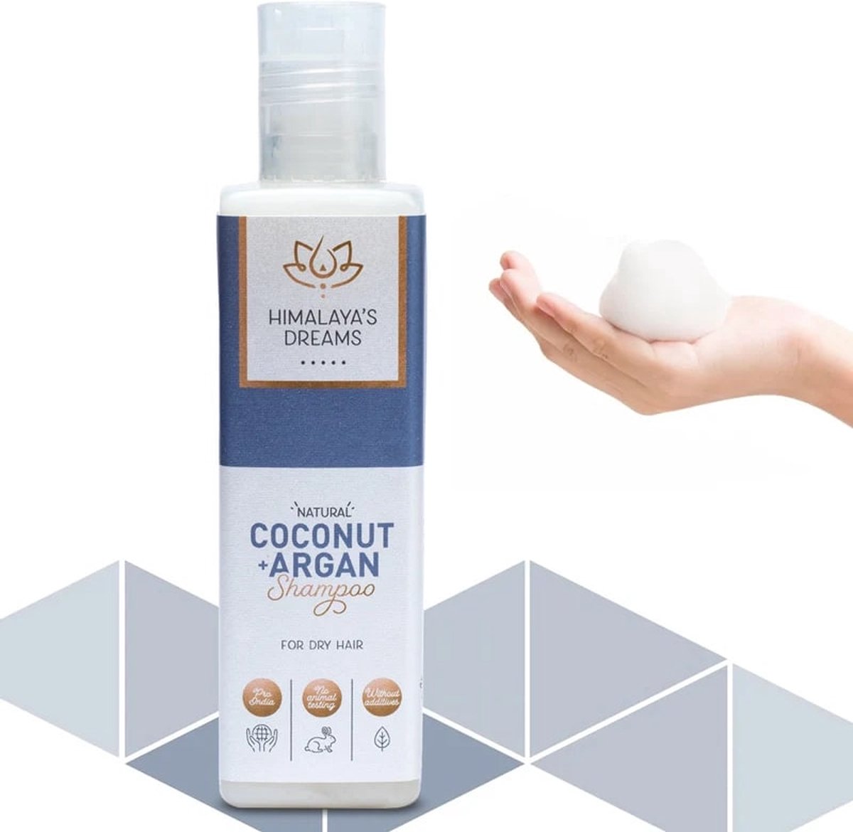 Shampoo met ayurvedische kruiden Kokosnoot & Argan, voor droog haar, Himalaya's Dreams, vegan, 200 ml