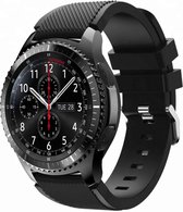 Cadorabo TPU bandje met metalen sluiting 22mm geschikt voor Samsung Galaxy Gear S3 / Gear 2 in ZWART - Vervangingsmanchet geschikt voor Huawei Watch GT geschikt voor Watch 2 Pro geschikt voor Ticwatch Pro enz.