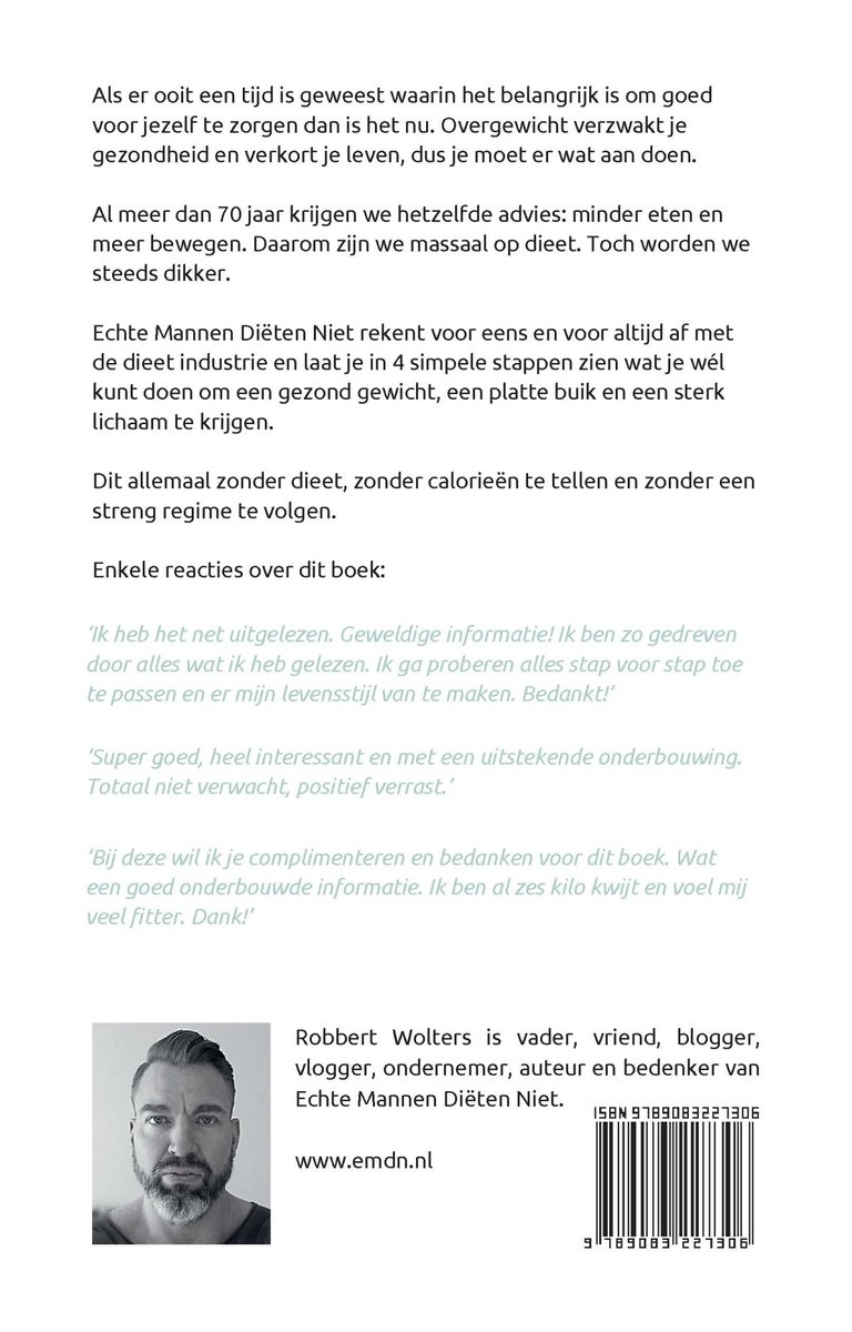 Echte mannen diëten niet - back cover