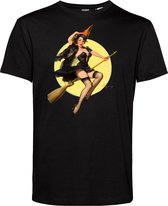 T-shirt Sorcière PinUp | Déguisement d'Halloween Adultes | Halloween | Mauvaise fête | Noir | taille S