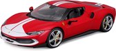 Ferrari 296 GTB Assetto Fiorano (Rood) (25 cm) 1/18 Bburago {Modelauto - Schaalmodel - Miniatuurauto}