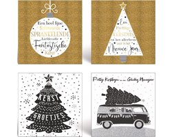 100 Luxe Kerstkaarten en Nieuwjaarskaarten met Enveloppen - 10x10CM