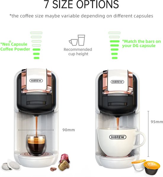 1PC Hibrew Coffee Machine hot&cold 4 in 1, compatible with multi capsules,  19 Bar. For Dolce Gusto and Ground Coffee H1A