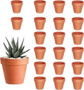 20 stuks terracotta potten, kleiplantenpotten, mini-bloempot terracotta met afvoergat, keramische plantenpot voor planten binnen en buiten, vetplanten, huisplanten (3,5 x 3 cm)
