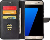 Smartphonica Samsung Galaxy S7 Edge kunstleren hoesje met lipje en pashouders - Zwart / Kunstleer / Book Case geschikt voor Samsung Galaxy S7 Edge