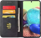 Smartphonica Samsung Galaxy A71 5G kunstleren hoesje met magnetische sluiting en pashouders book case - Zwart / Kunstleer / Book Case geschikt voor Samsung Galaxy A71 5G