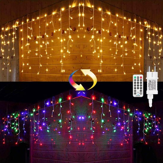 Éclairage cascade extérieur, 360 LED 13,8 M lumières de Noël blanc