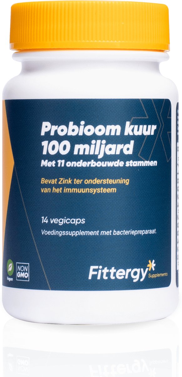Goedkoopste Fittergy Probioom kuur 100 miljard 14 Vegetarische capsules