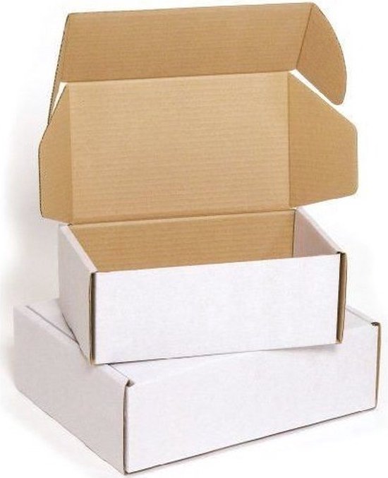 10 x ecologische Witte Postdozen/ Verzenddozen 23x14x7cm
